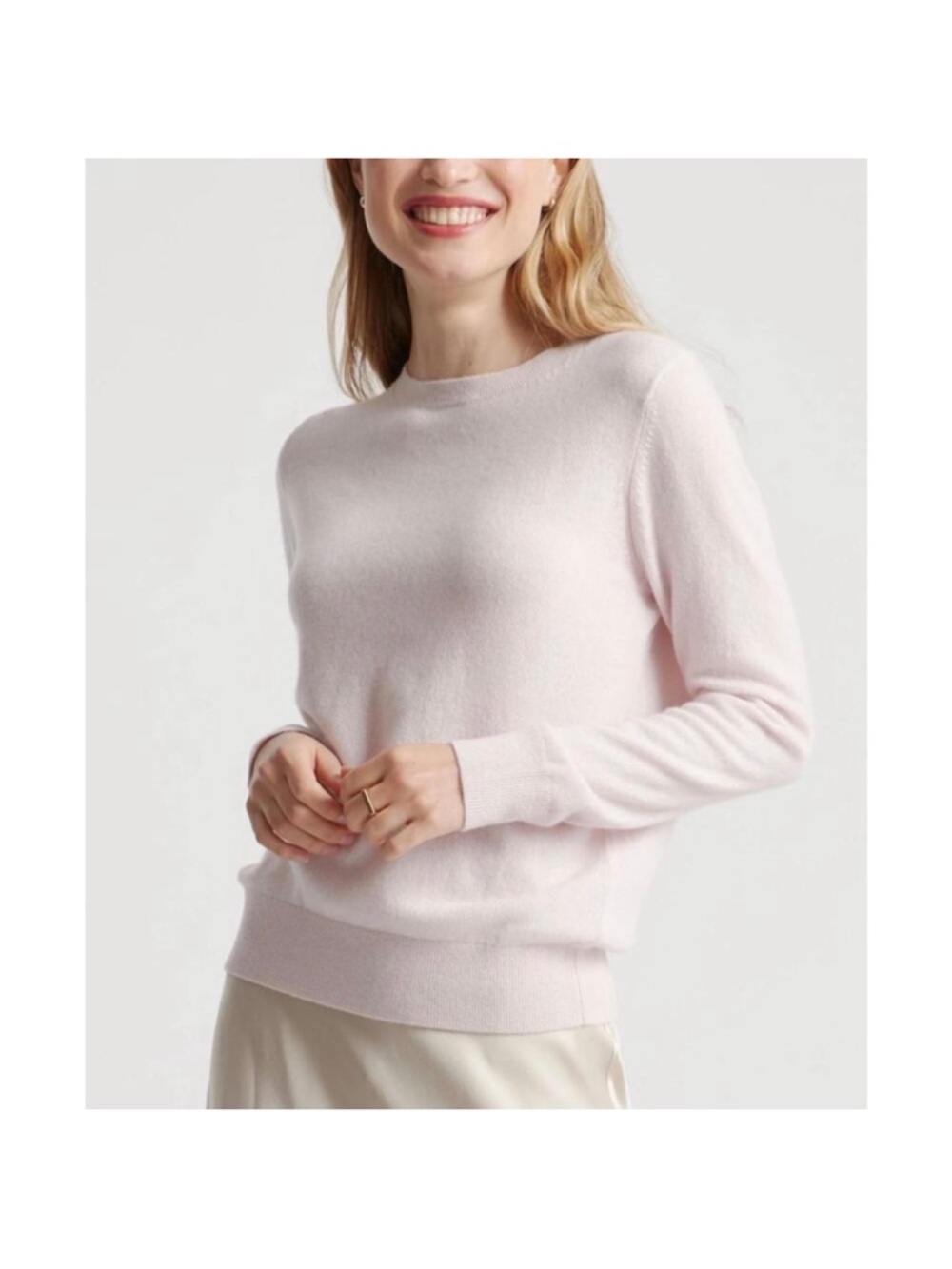 Quince Women's Crew Neck Sweater in Light Pink - Picture 2 of 10